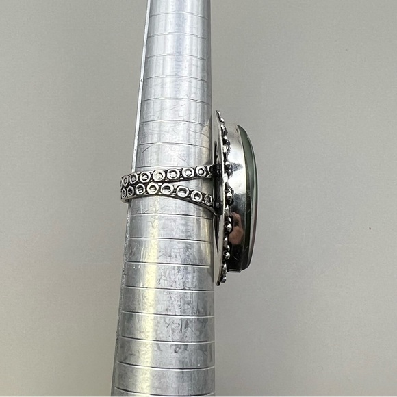 New Color Enhanced Labradorite Sterling Silver Overlay Ring Size 8 - Picture 3 of 9